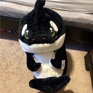 Cute Black and White Whale Plush FWP